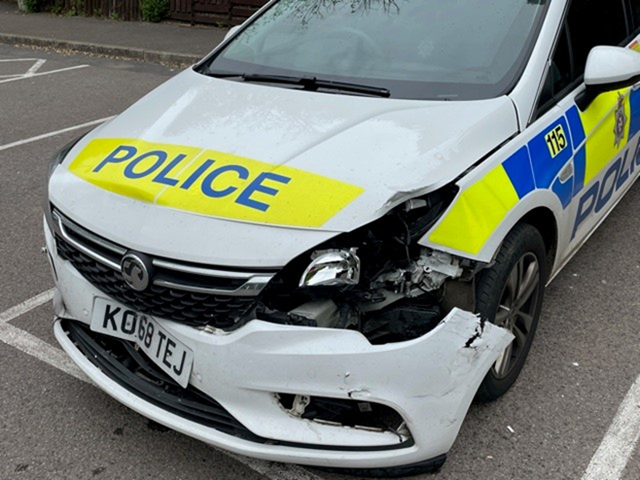 Damaged Police Car